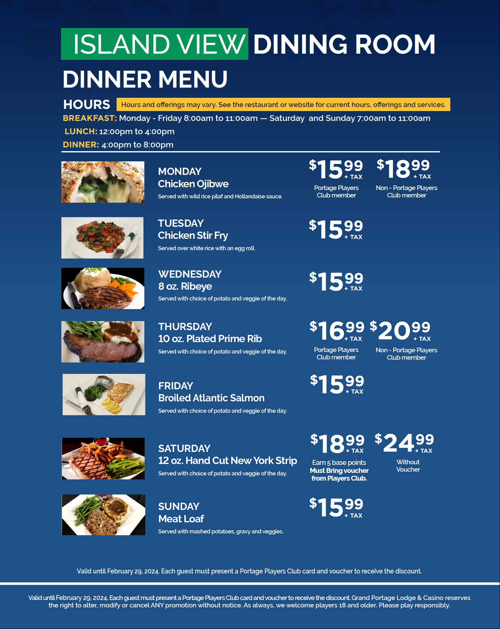 Dining Offers Menu Image